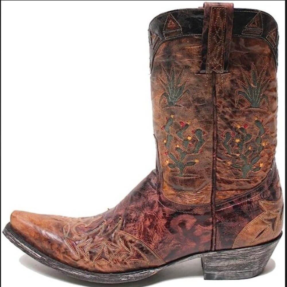 Old Gringo Aztec Cactus Inlayed Leather Boots 7.5